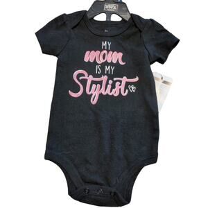 Baby Starters Black Pink 'My Mom is My Stylist' Bodysuit Baby 3-6 Months NEW